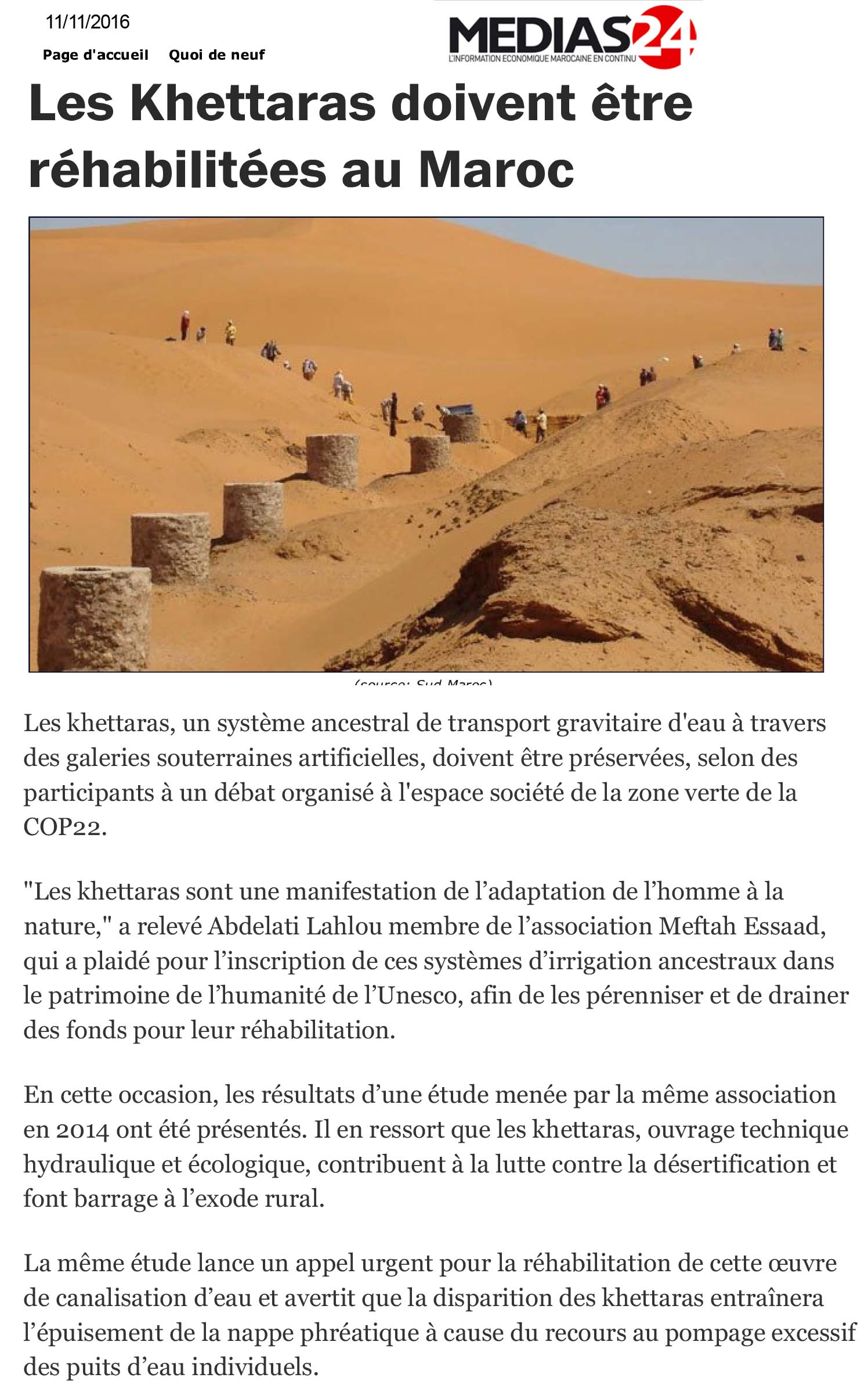 [:fr](Les Khettaras doivent 352tre r351habilit351es au Maroc)[:]